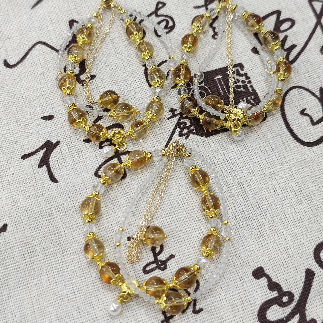 【书记甄选】天然原创黄水晶单圈手链 多样性发一件 CC4428