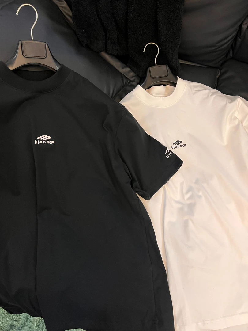 新款小巴风格滑雪小刺绣重磅纯棉短袖男女同款