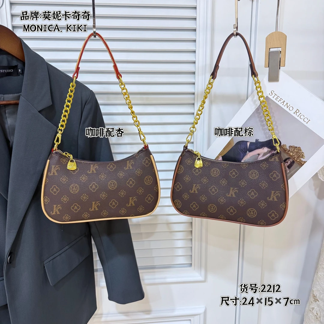 莫妮卡奇奇法式复古链条高级感手提单肩百搭斜挎小方包女2025新款