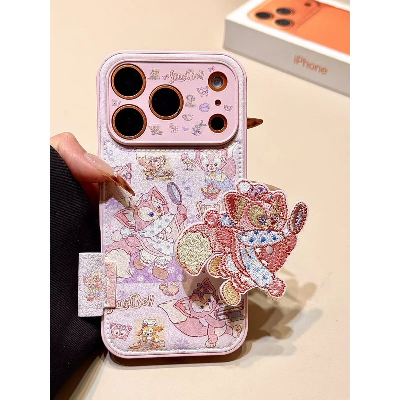 粉底放大镜贝儿刺绣折叠支架适用苹果17promax手机壳15iphone16