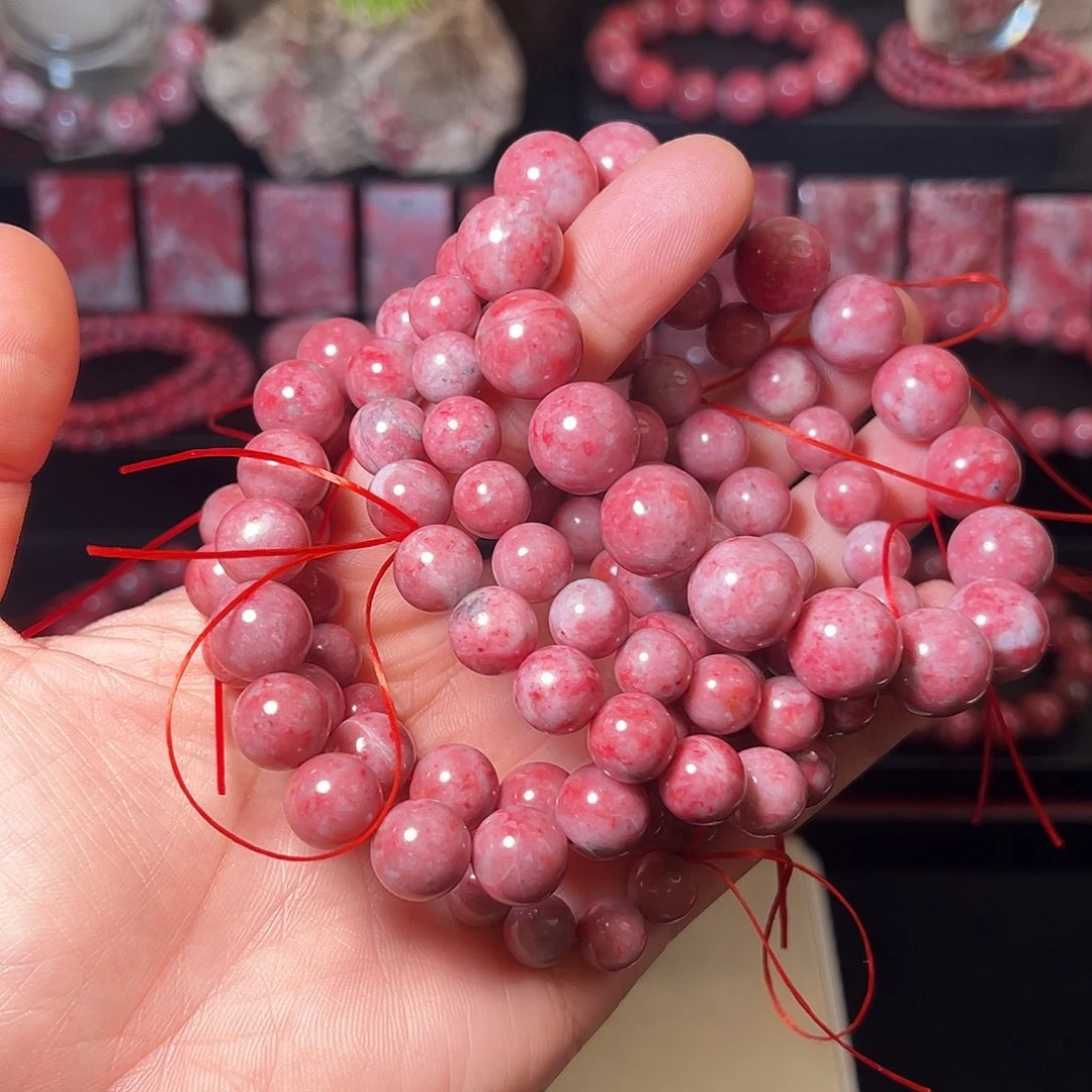 钊***天然辰砂原石手串