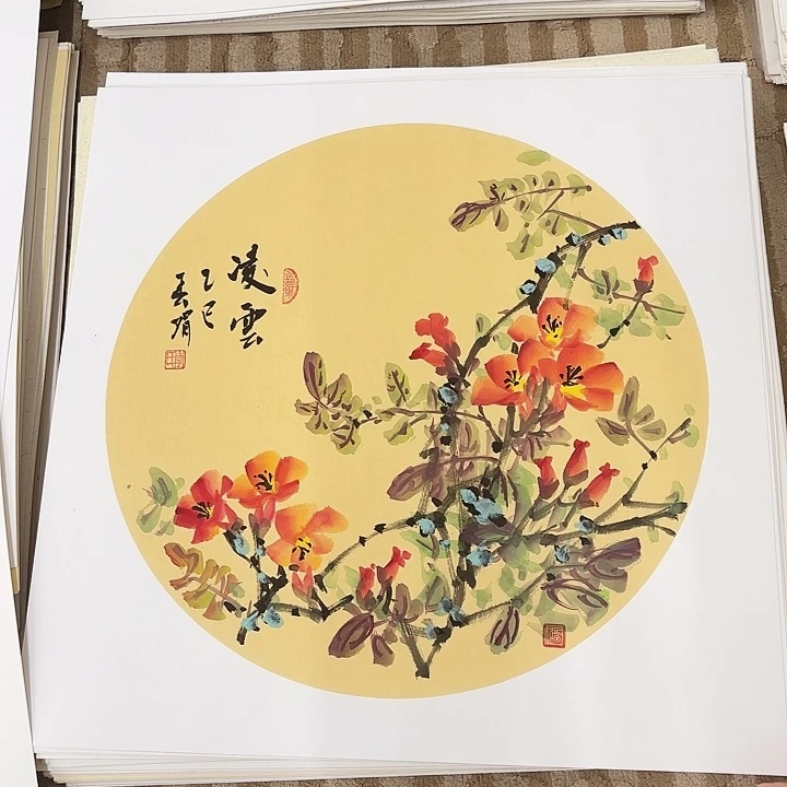 国画花鸟等图案50.50