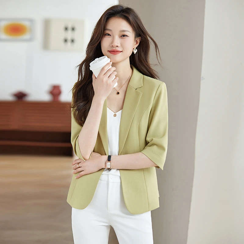 七分袖小西装外套女夏季新款修身显瘦时尚百搭职业休闲小个子西服