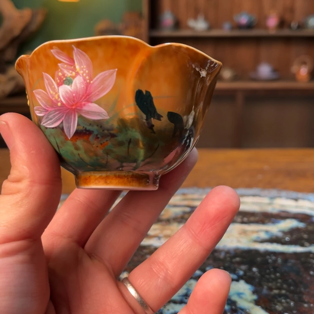 杯柴烧手工手绘陶瓷