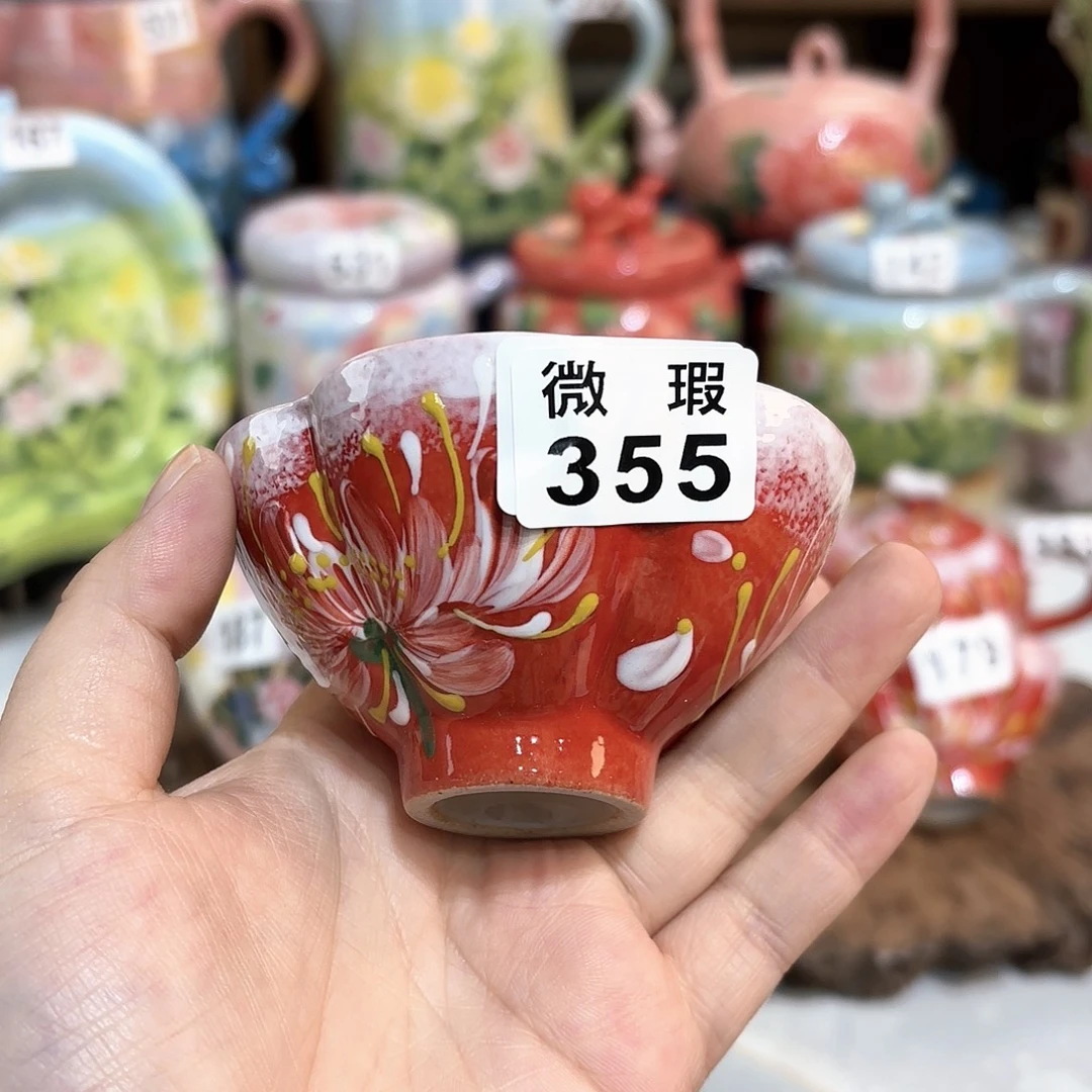 安***些景德镇手绘高温釉下彩陶瓷茶具