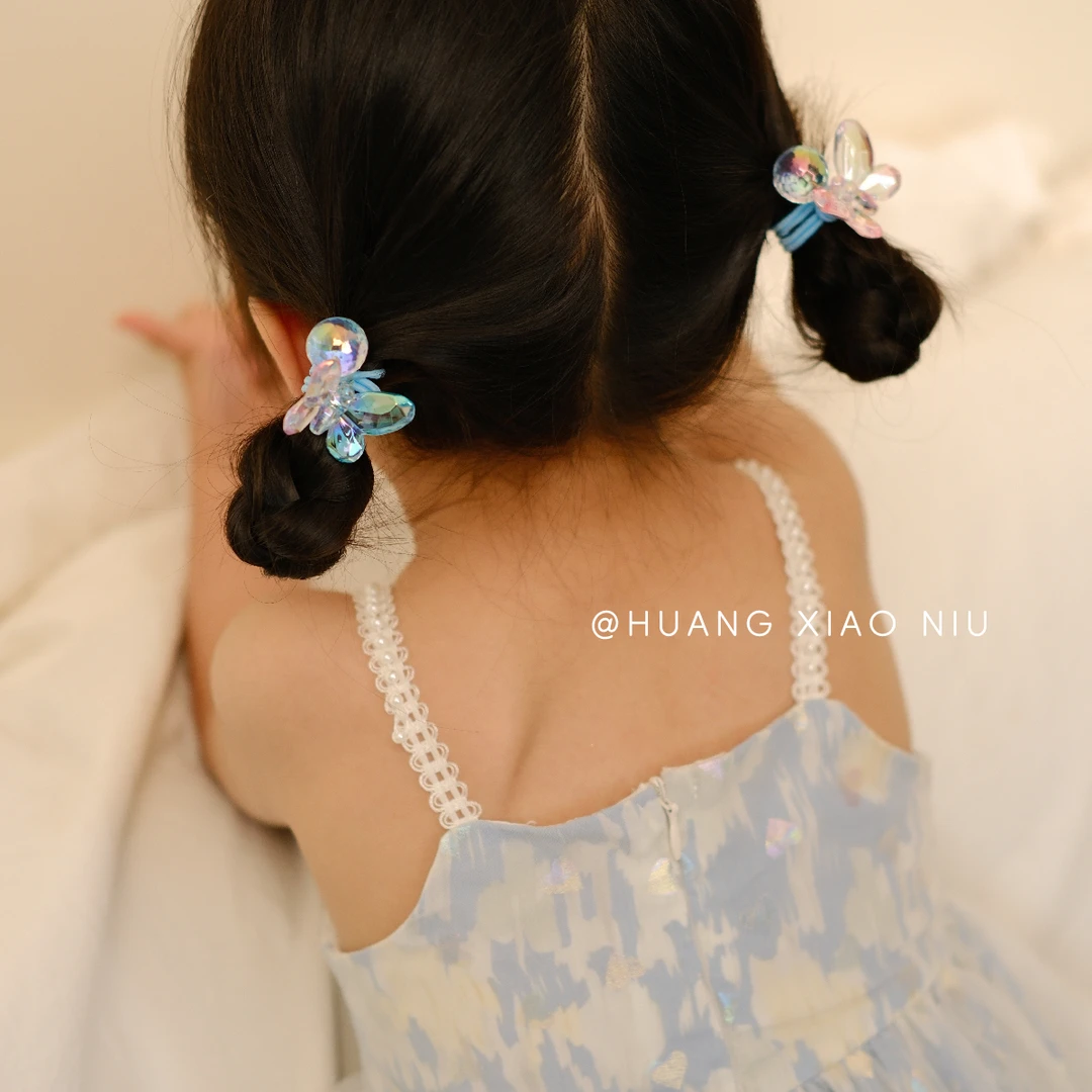 黄小妞韩版亮晶晶头绳洋气高弹力儿童扎头发皮筋女童连衣裙配饰