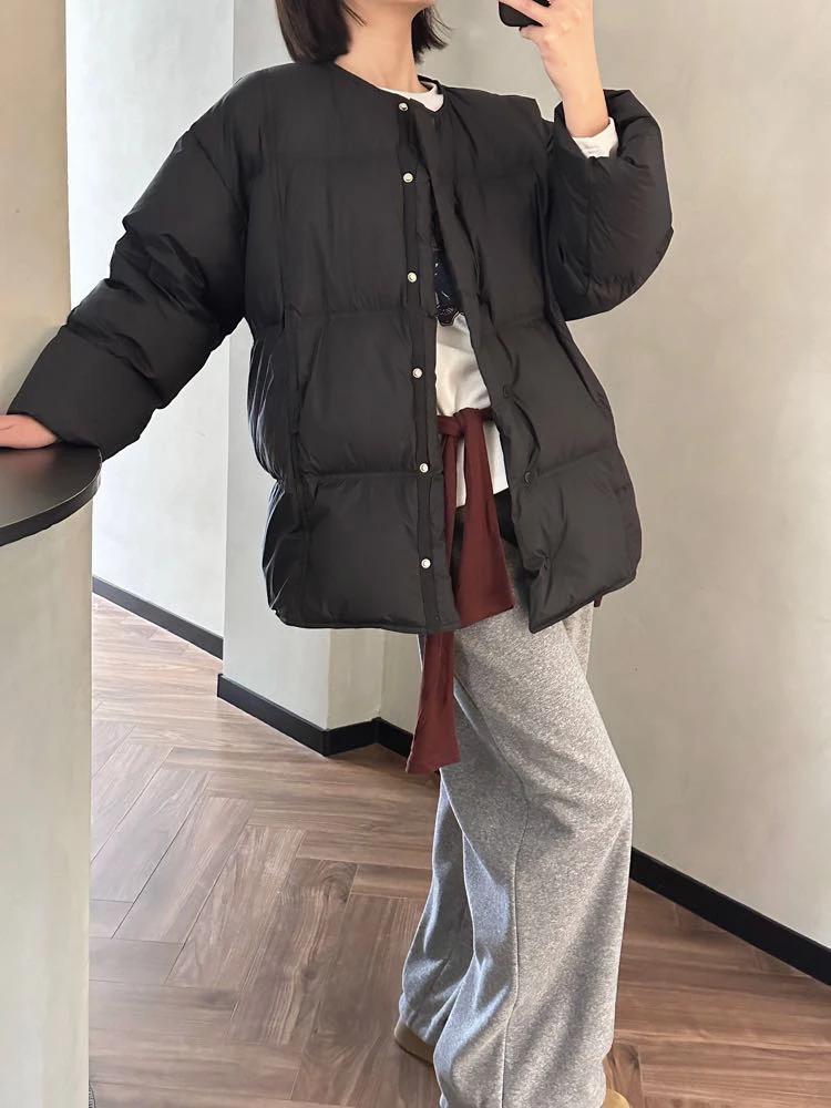 中长围巾款羽绒服外套A9302