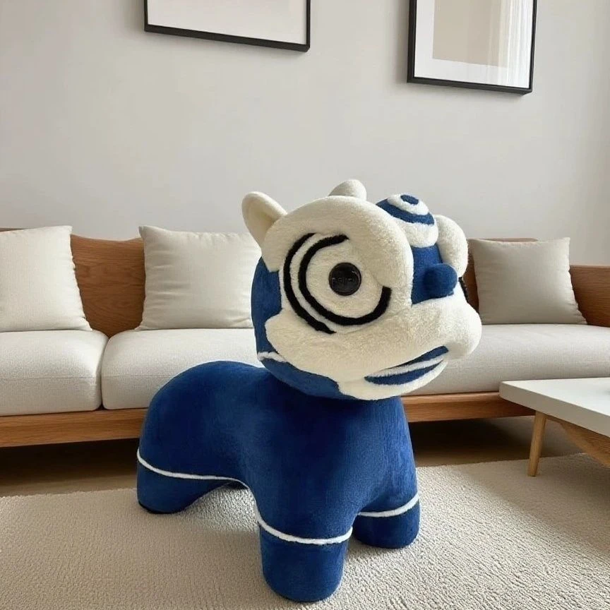 幼稚园矮凳醒狮造型凳卡通儿童坐凳客厅商场展厅网红摆件椅