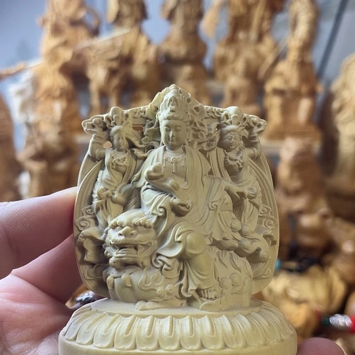 柏木（崖柏）黄杨木文殊菩萨