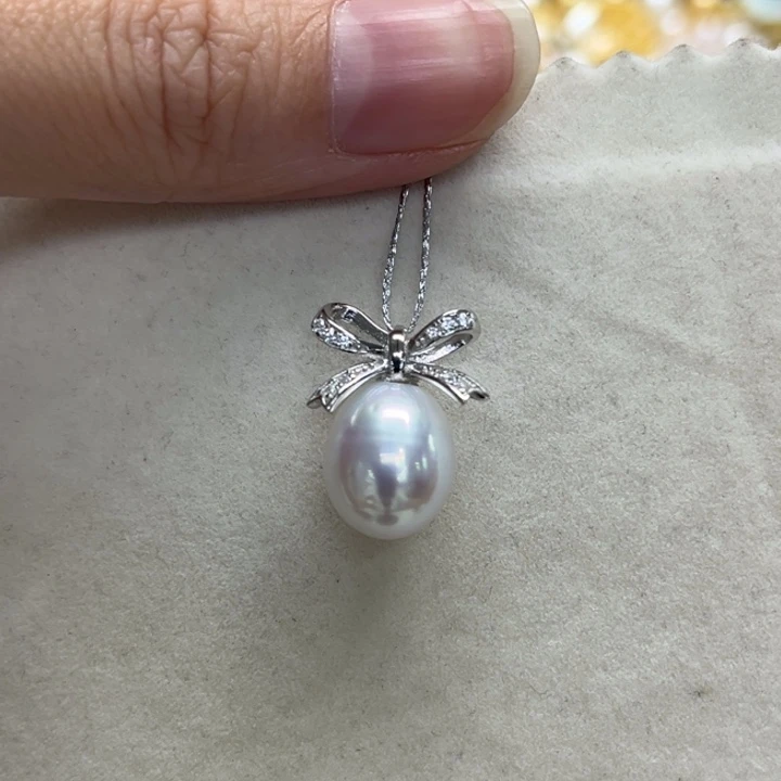 吊坠(不含链)银S925镶嵌海水珍珠10-11m 145号