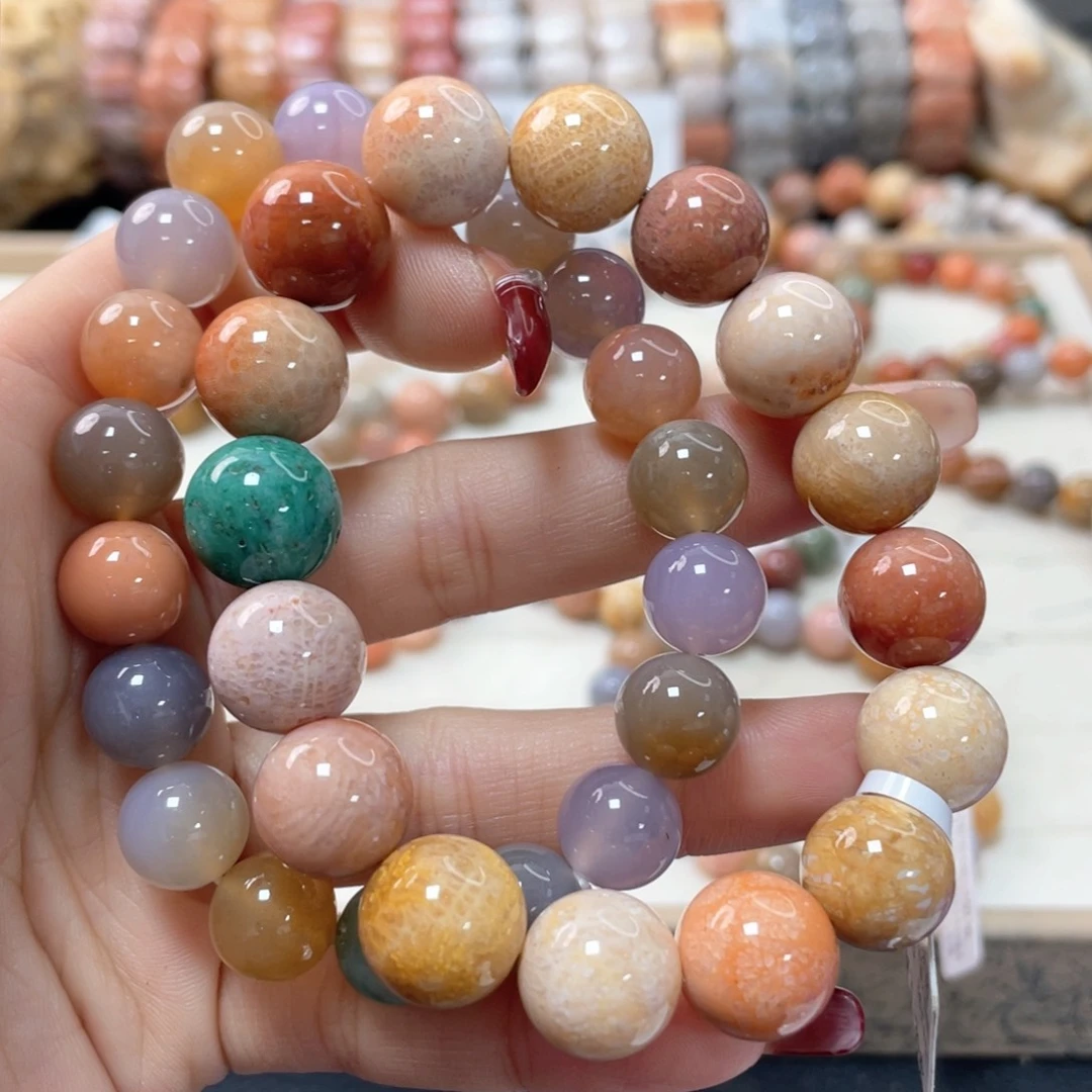 硅化珊瑚（珊瑚玉）手链未镶嵌李*231