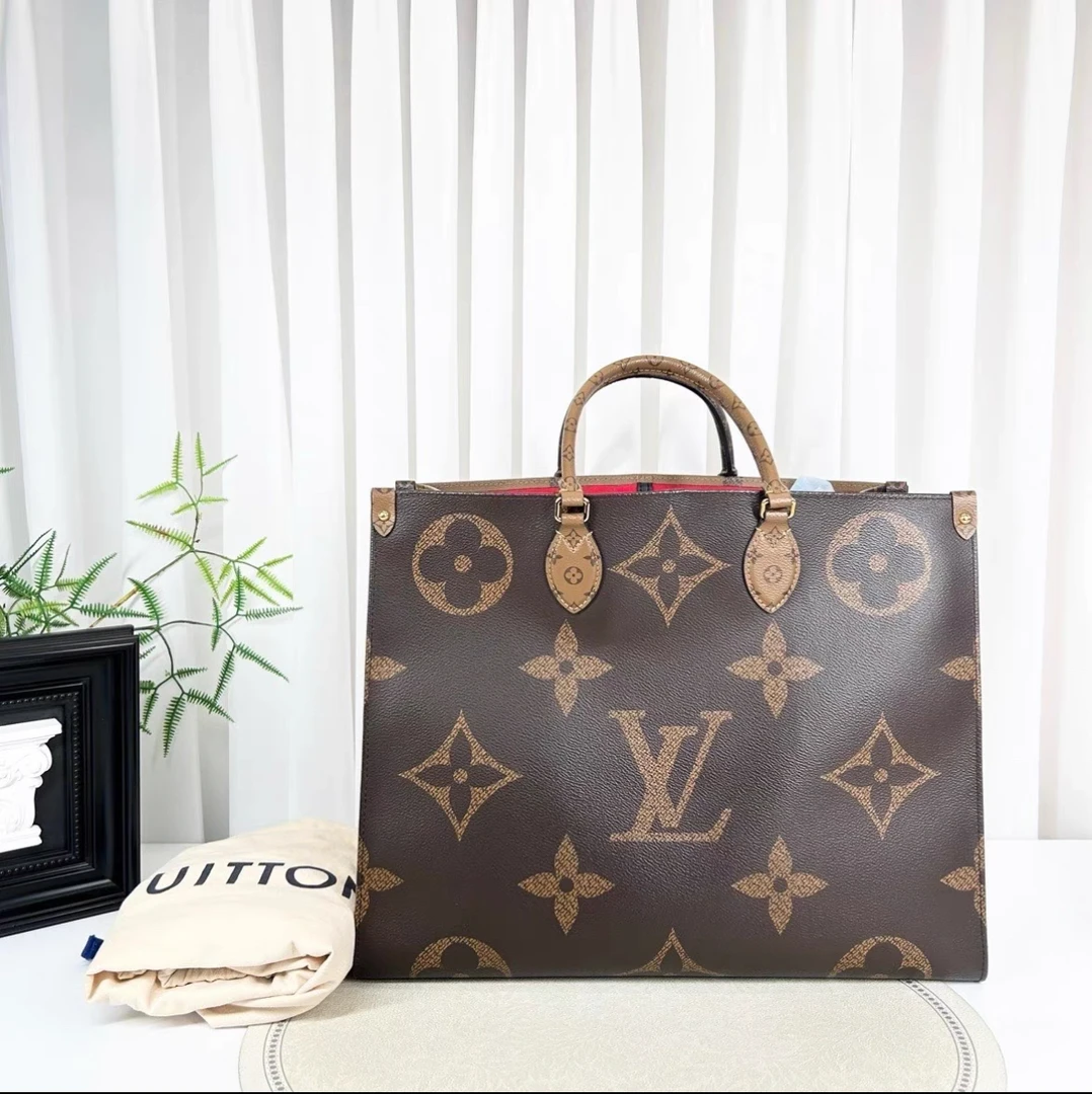 95新 LouisVuitton/路易威登 onthego大号老花百搭丛林包