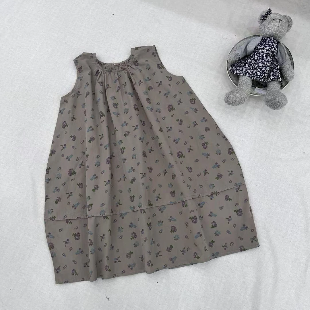 LUCK童装2025夏款儿童萌娃穿搭无袖碎花连衣裙26650