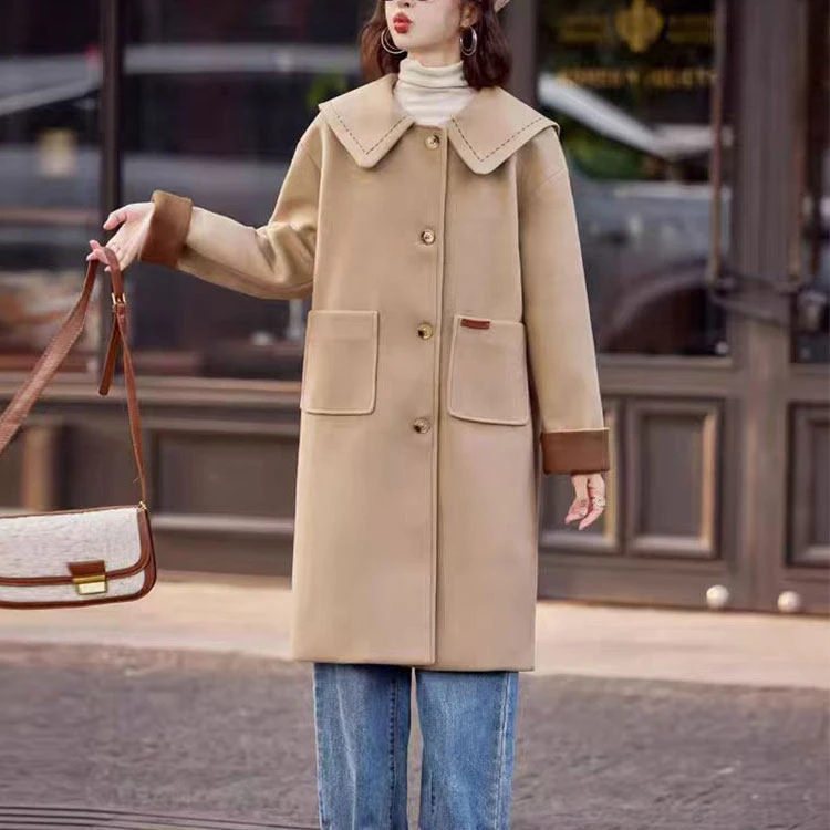 2626 桂桂家四季美衣 每日上新 气质时尚海军领毛呢外套 2626MN