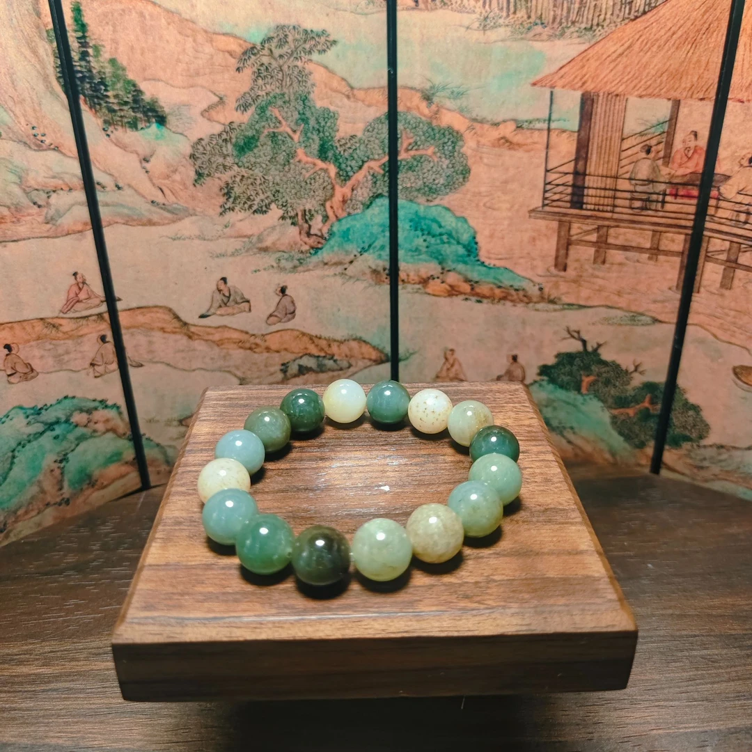 L和田玉多宝圆珠手串（卡12）0265