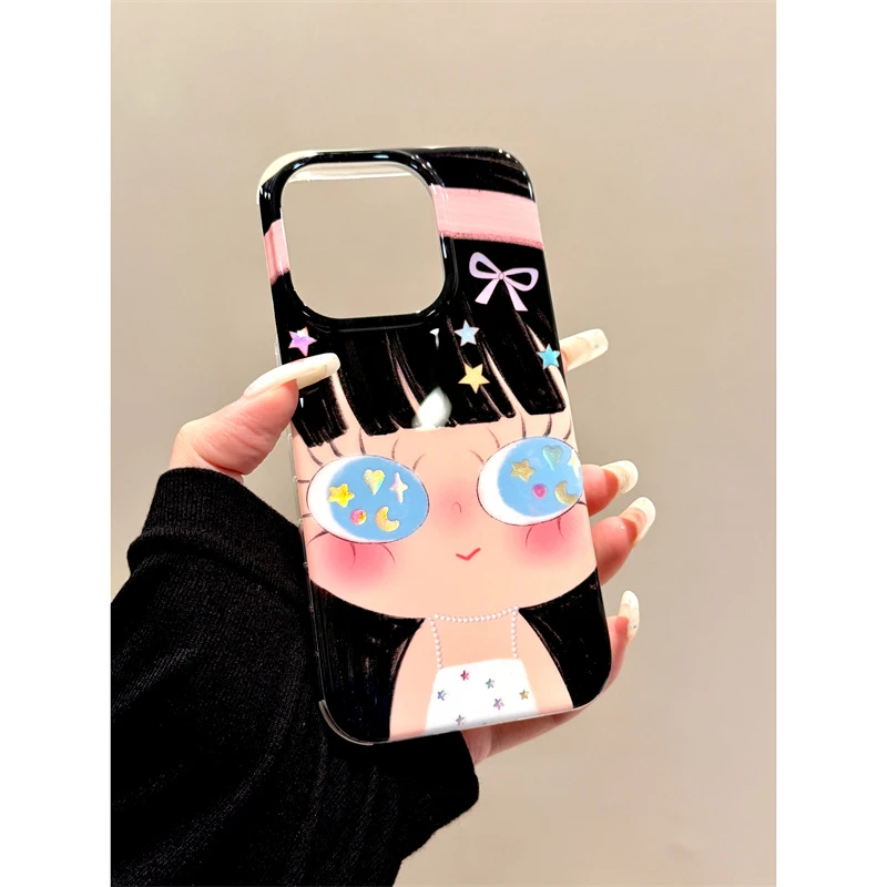 适用苹果iphone16promax可爱女孩15pro创意14韩风13ins风手机壳
