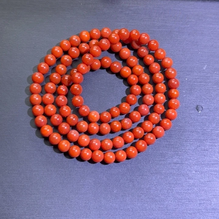南红玛瑙未镶嵌手链6mm川108