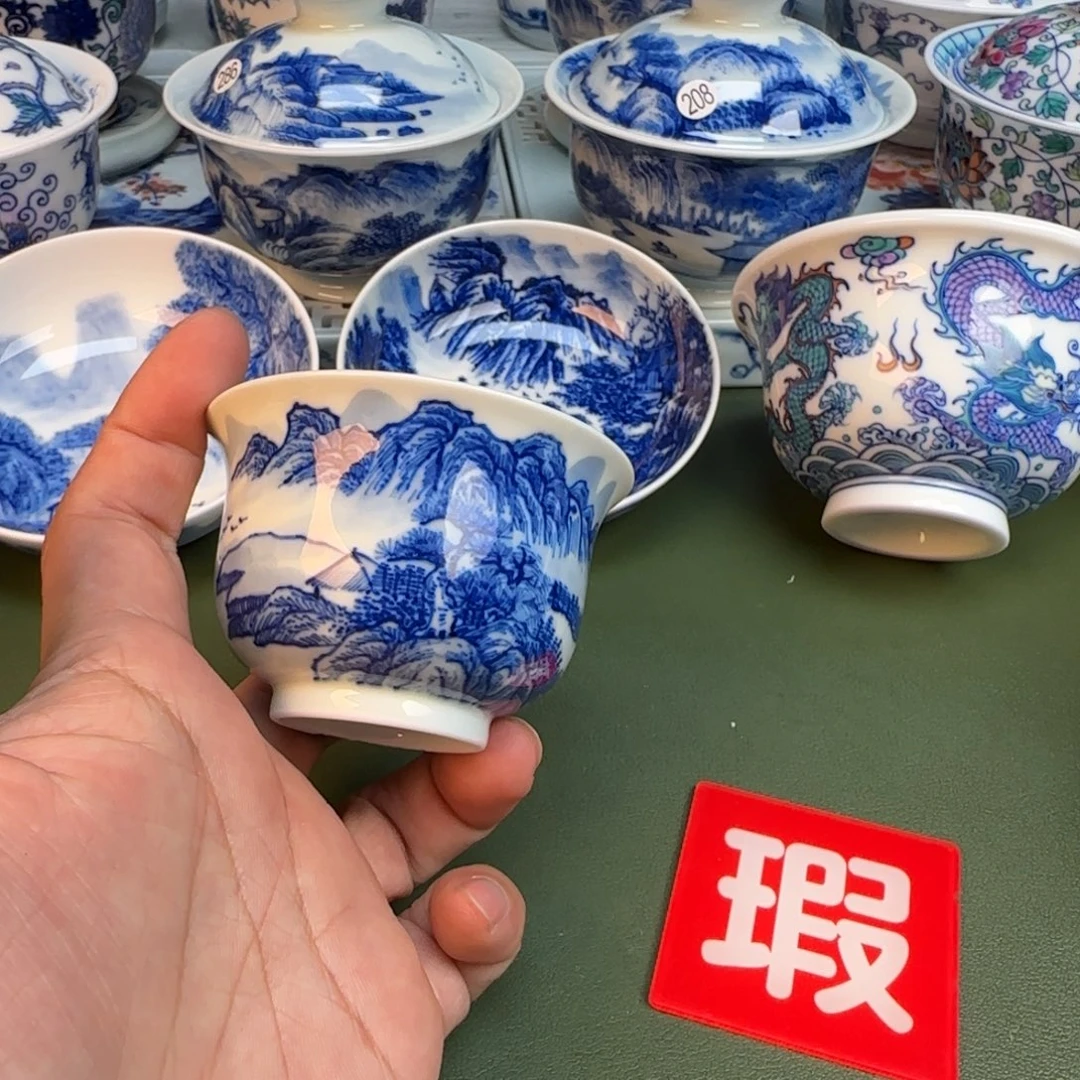 纯手工纯手绘茶具石头240