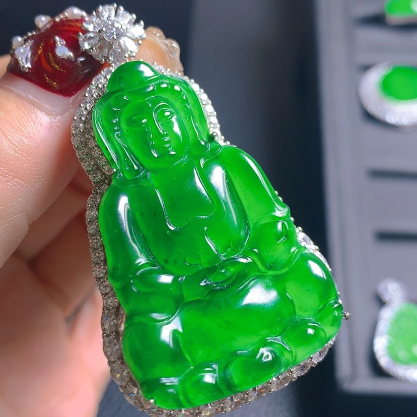 【闪购商品】翡翠吊坠(不含链)银S925镶嵌