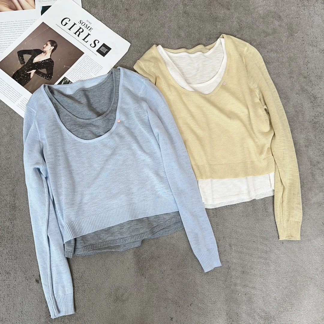 【米可家】春夏亚麻撞色真两件套99002