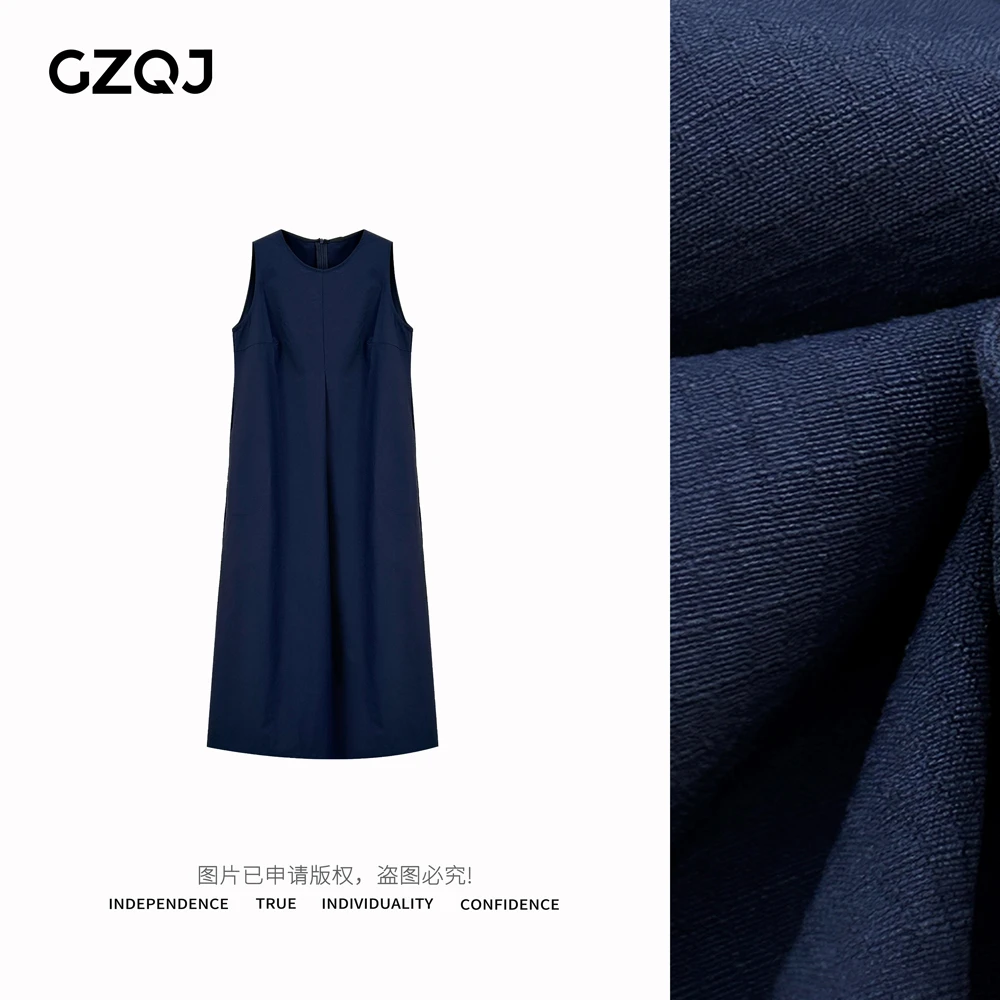 GZQJ 【森罗小女】小众设计感法式中长款宽松背心连衣裙夏季 2007
