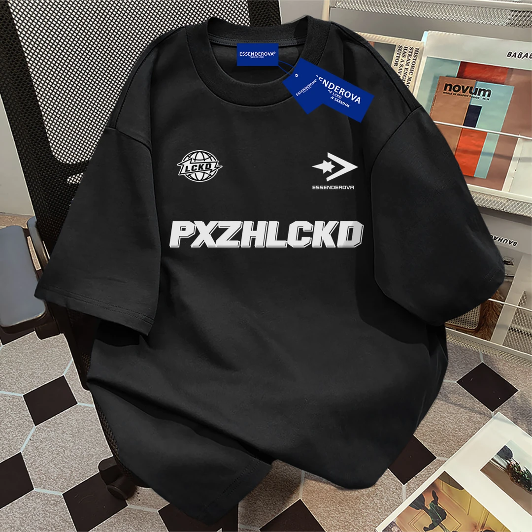 100%纯棉ins美式潮流短袖t恤女夏季街头百搭搭宽松情侣圆领上衣