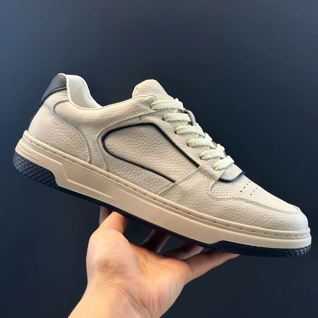 车缝线粒面皮透气商务休闲皮鞋韩版秋季流浪丹宁风983