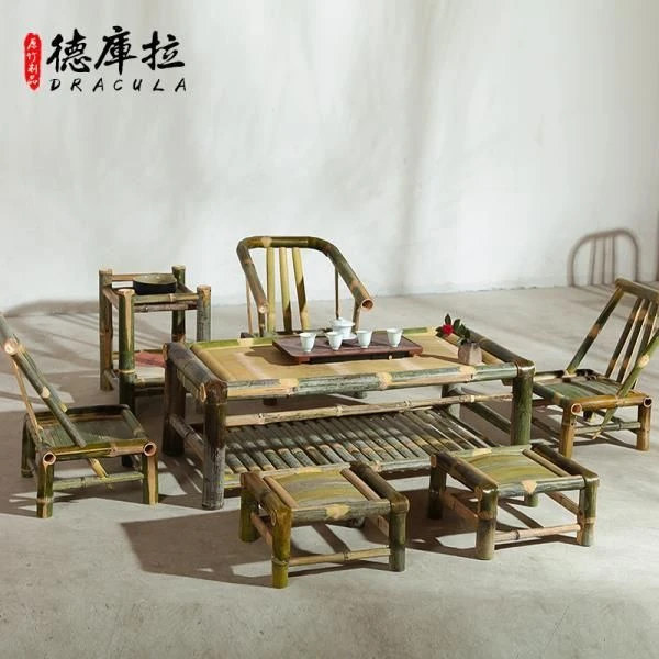 竹子椅子榻榻米桌子楠竹家用茶几竹制桌椅组合中式复古竹制品家具