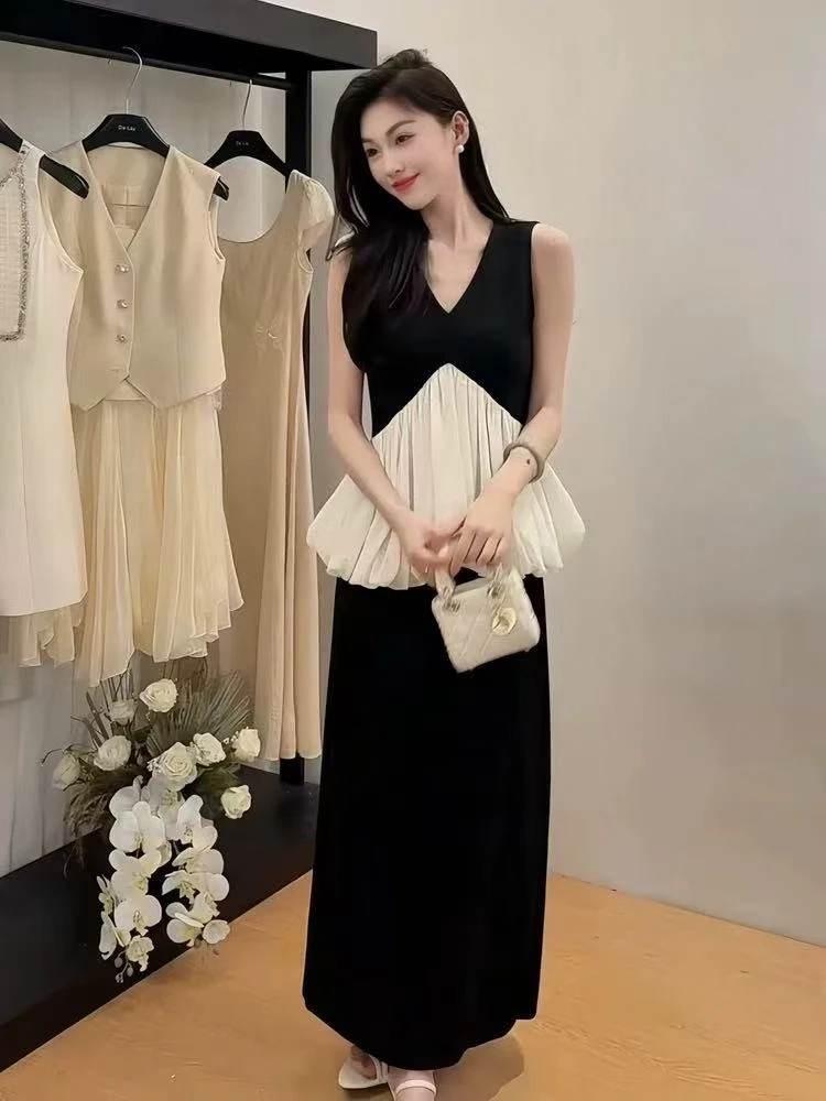 王美丽本丽-428气质撞色上衣半身裙套装