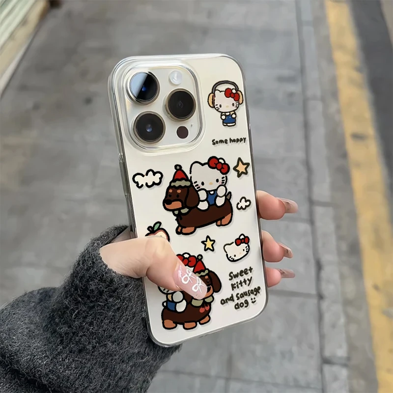飞虎胜腊肠狗凯蒂猫适用iphone15/16苹果手机壳华为oppo小米vivo