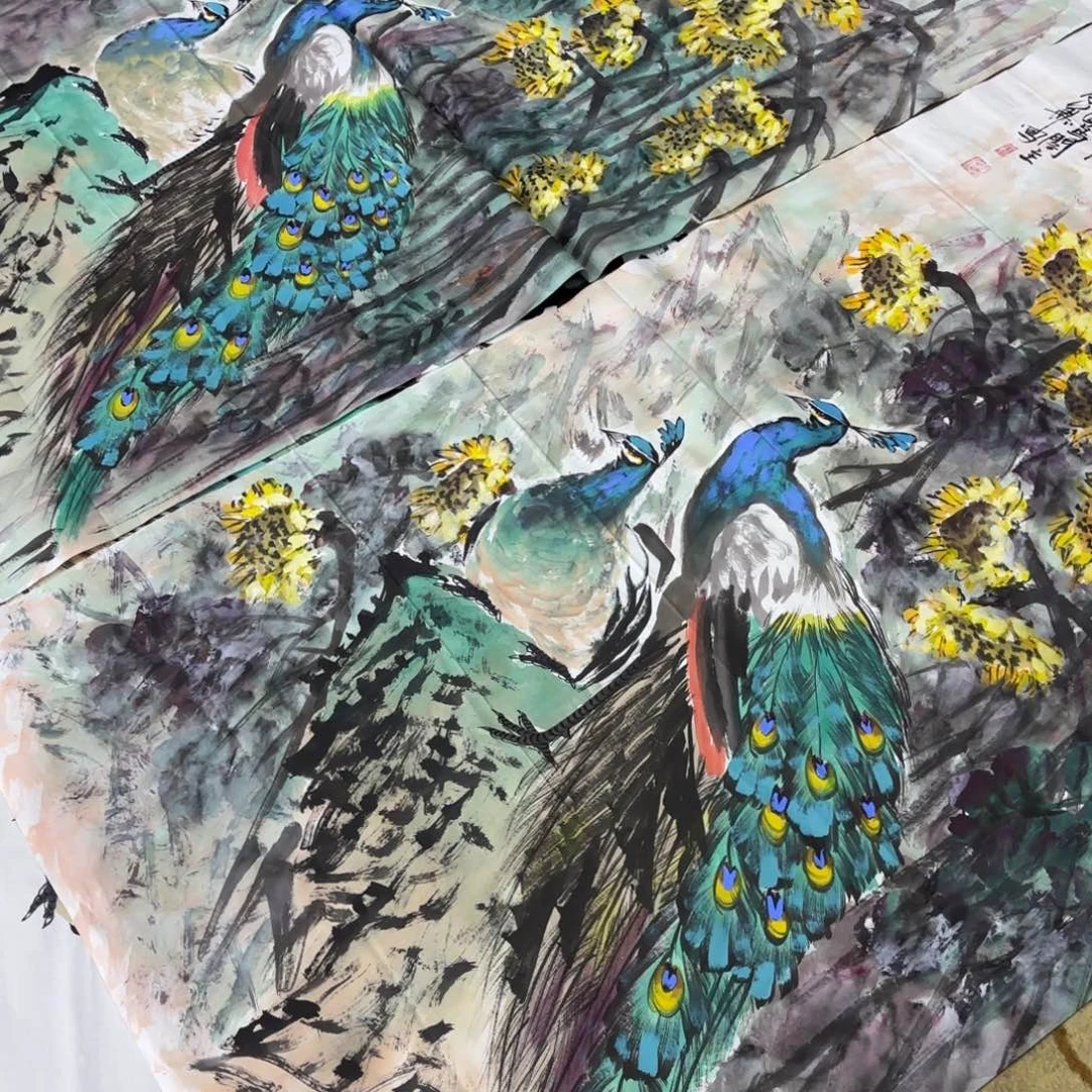 国画明**李王孝华六尺花鸟赵