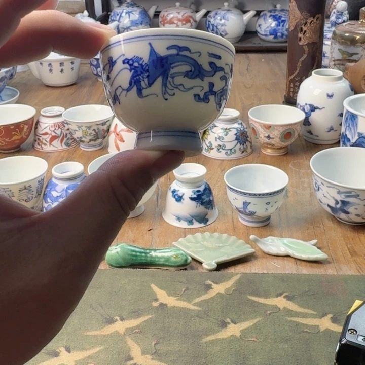 青花瓷器杯子茶具