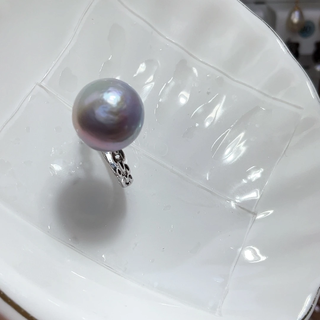 淡水珍珠戒指银S925镶嵌颖