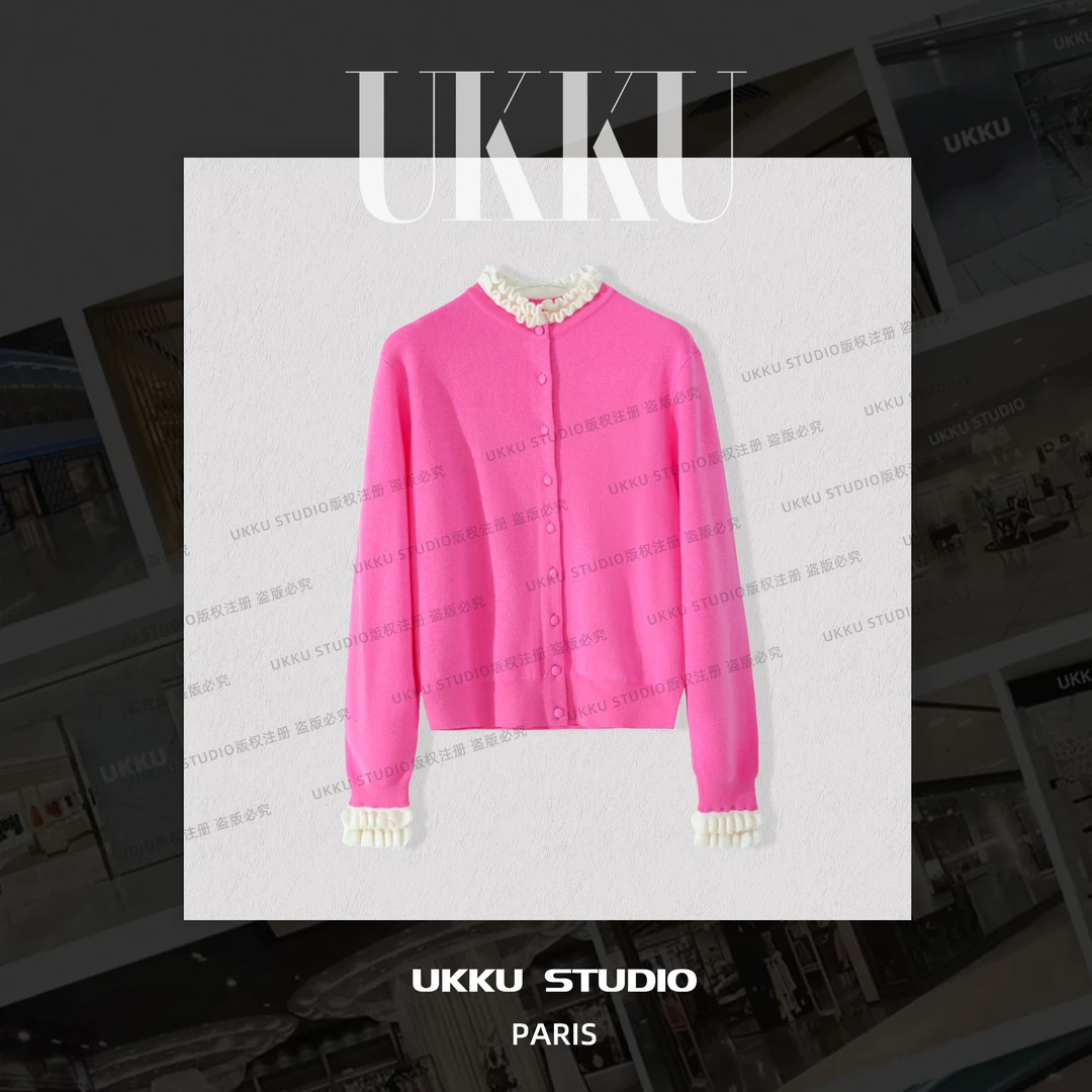 ZX【UKKUSTUDIO】针织开衫款常规款开衫提花毛衣314740