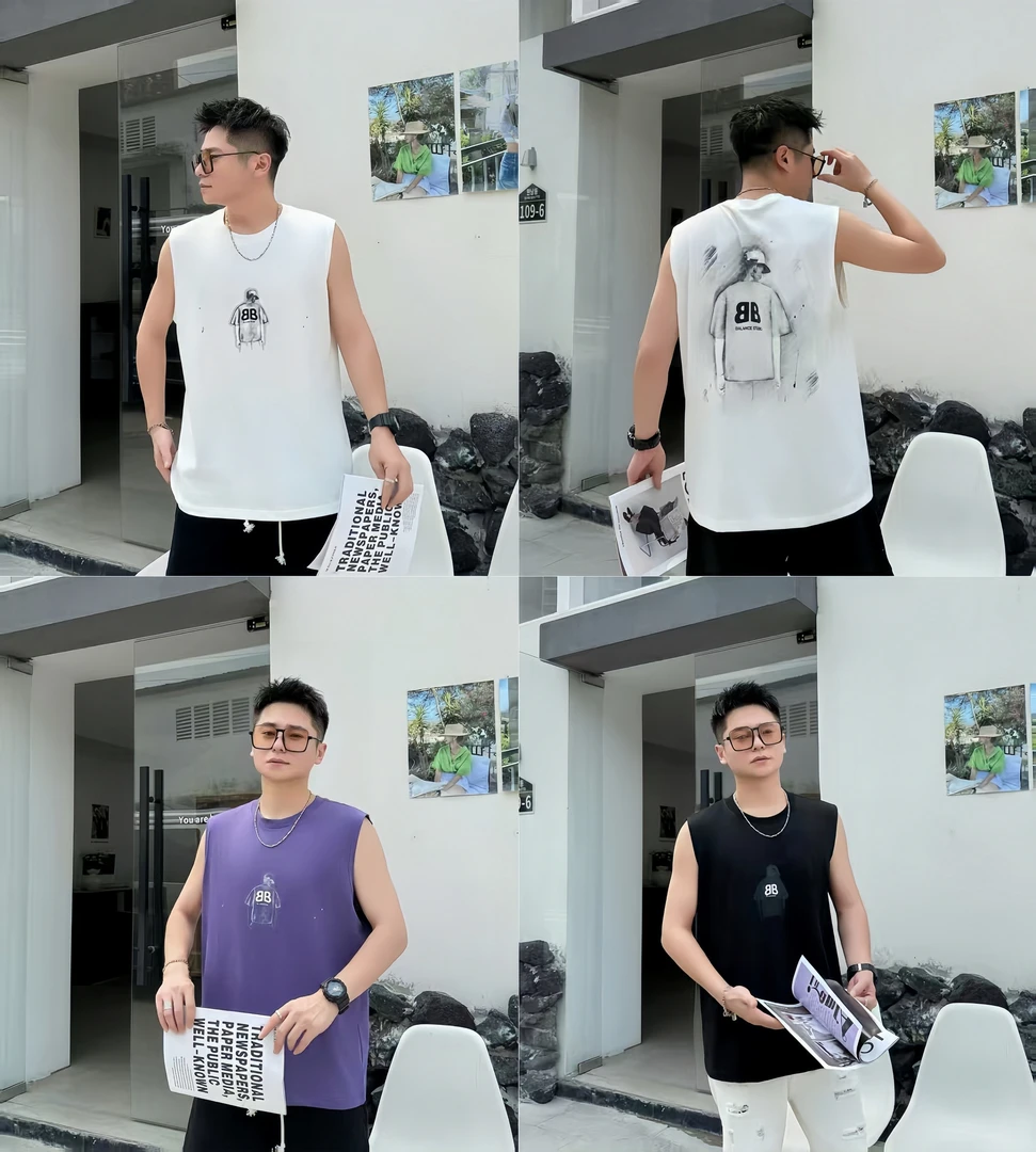【高端无袖坎肩】2025夏季新款男士休闲百搭运动速干潮流时尚背心