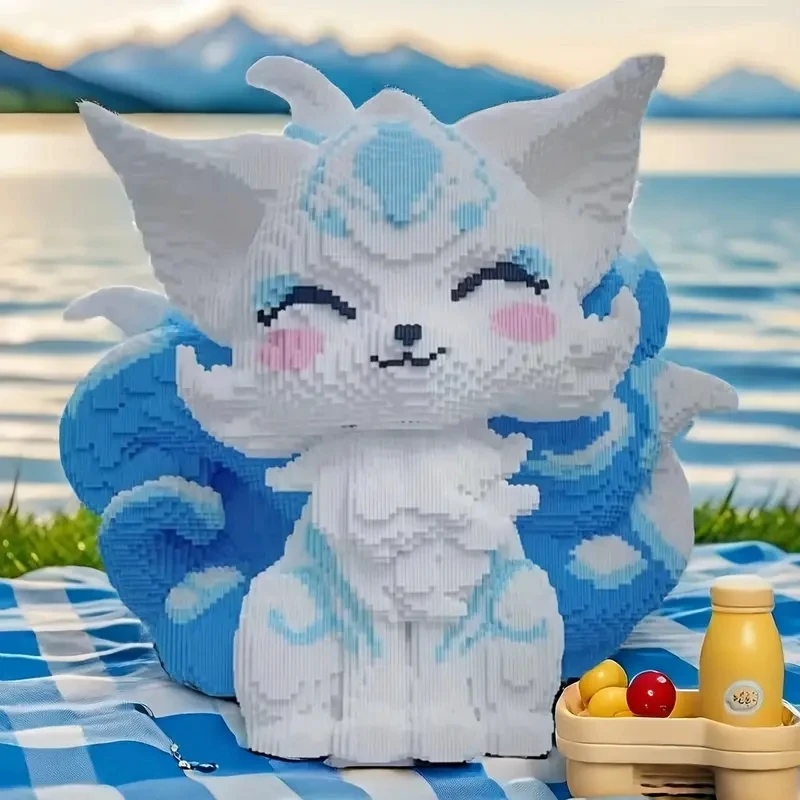 60cm【九尾妖狐】积木拼装高颜城堡益智榫卯结构益智积木高颜值玩具