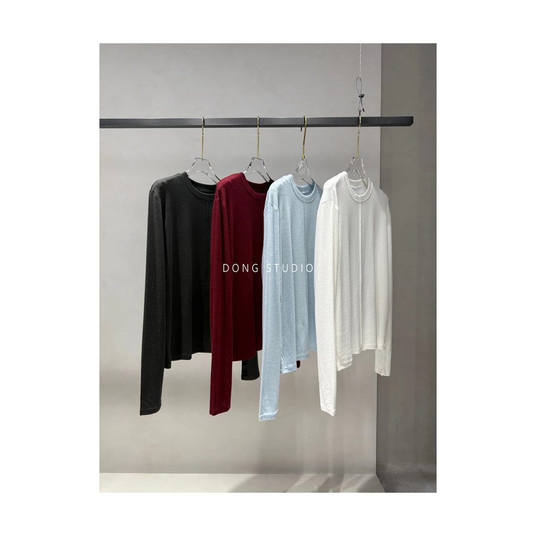 row风.前后中缝骨感羊毛T恤I6660