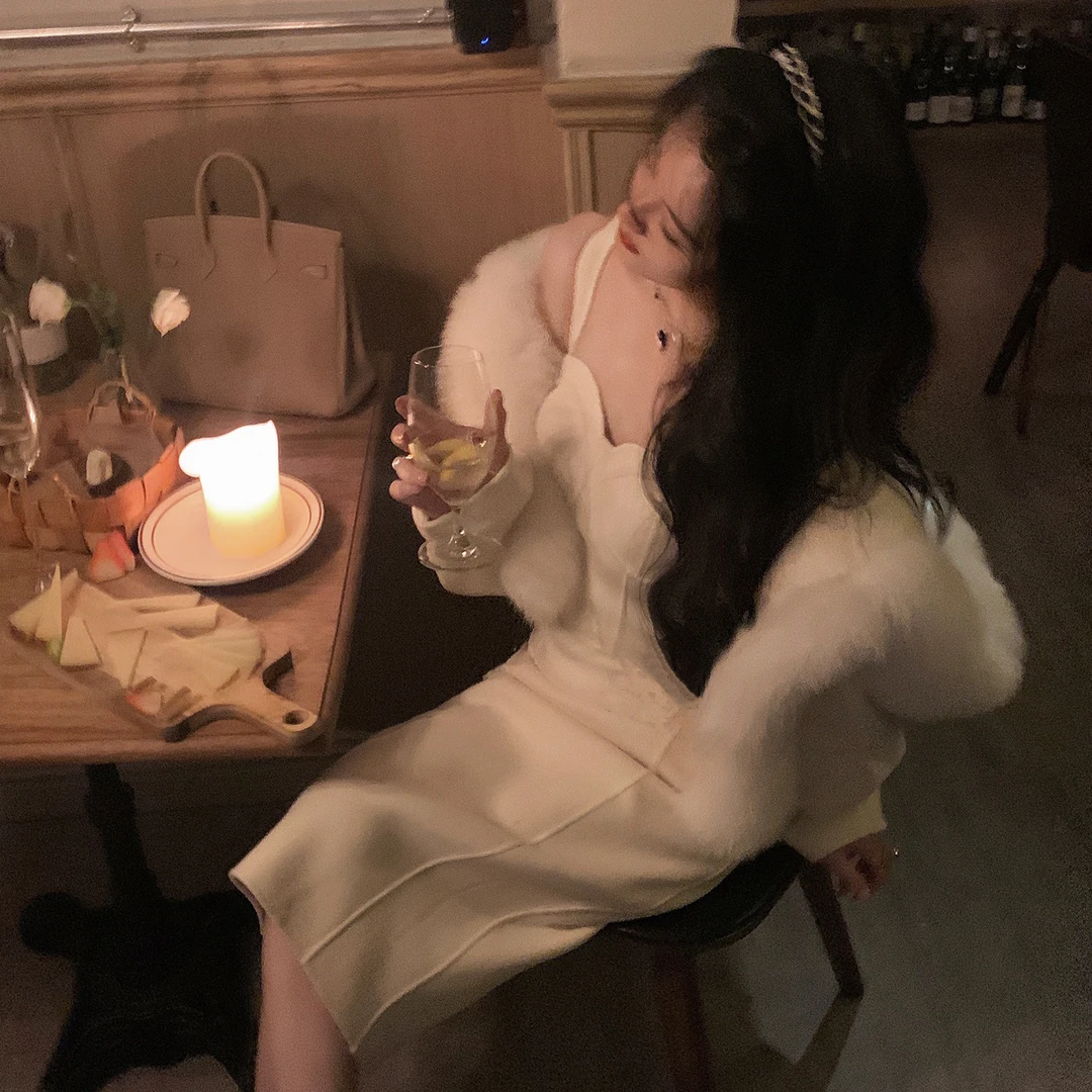 美娇专属  从一 白色大衣内搭吊带法式赫本风短款外套CY-W21372