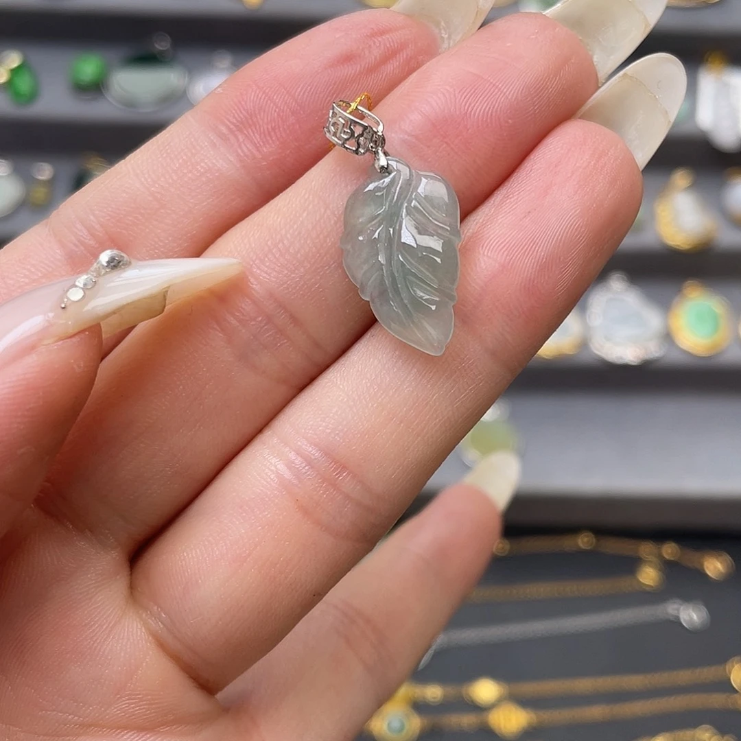 翡翠银S925镶嵌吊坠(不含链)