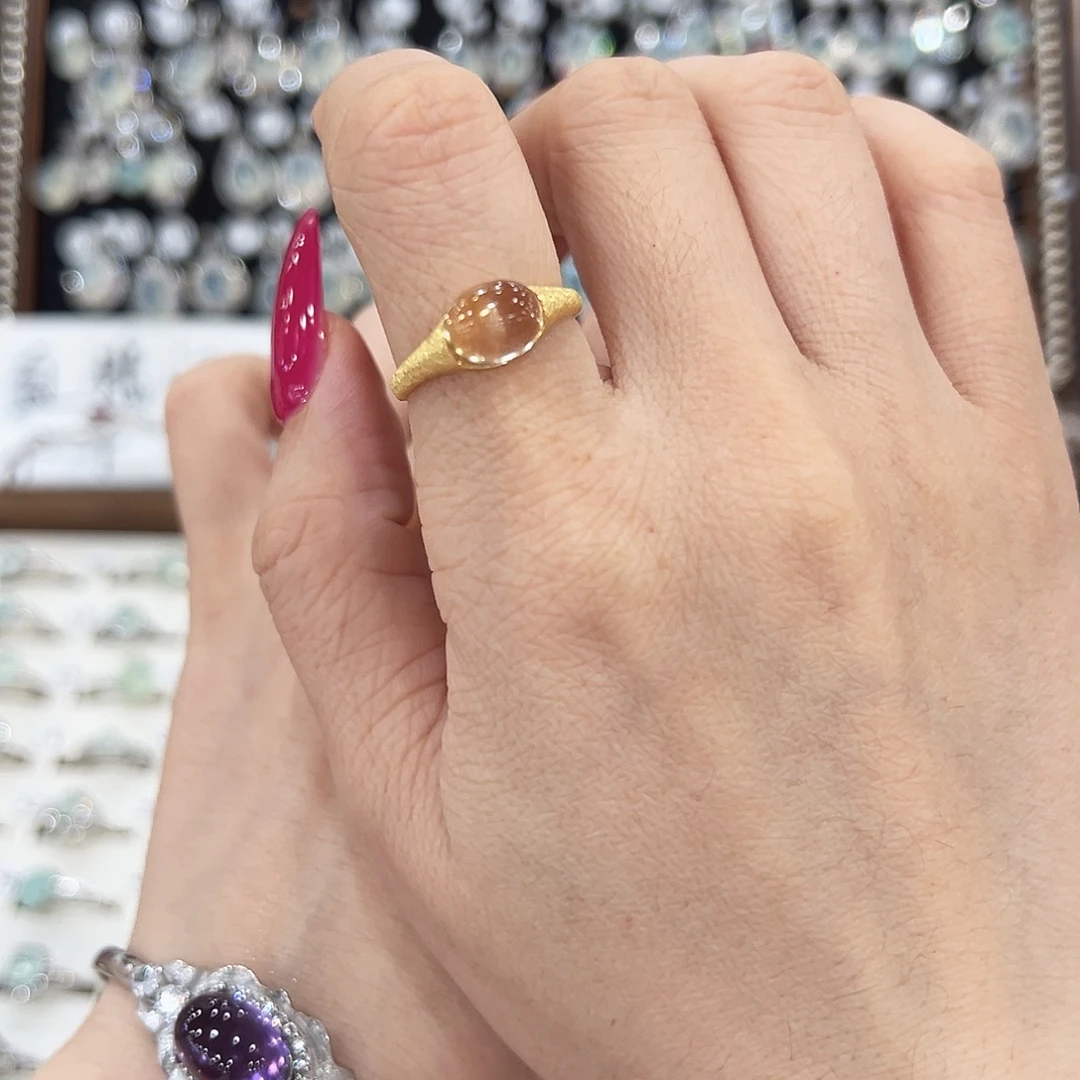 蛇纹石玉合金戒指