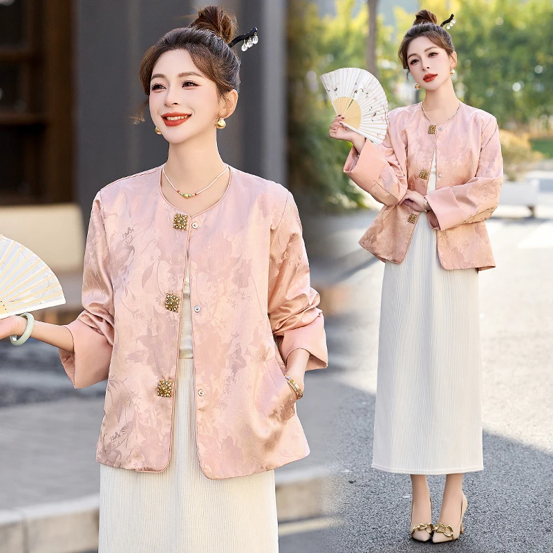 新中式国风刺绣短款外套女2025春季新款修身显瘦洋气高级感上衣