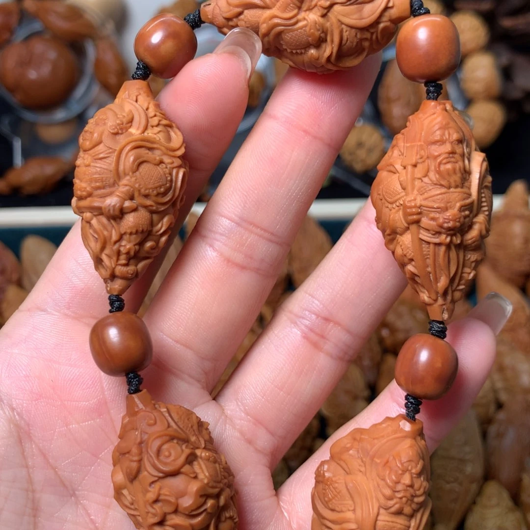 橄榄核把件五虎上将