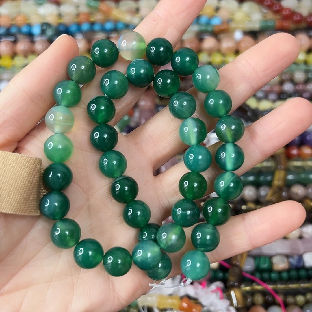 玛瑙/玉髓合金珠宝半成品 A级绿玛瑙卡10一条