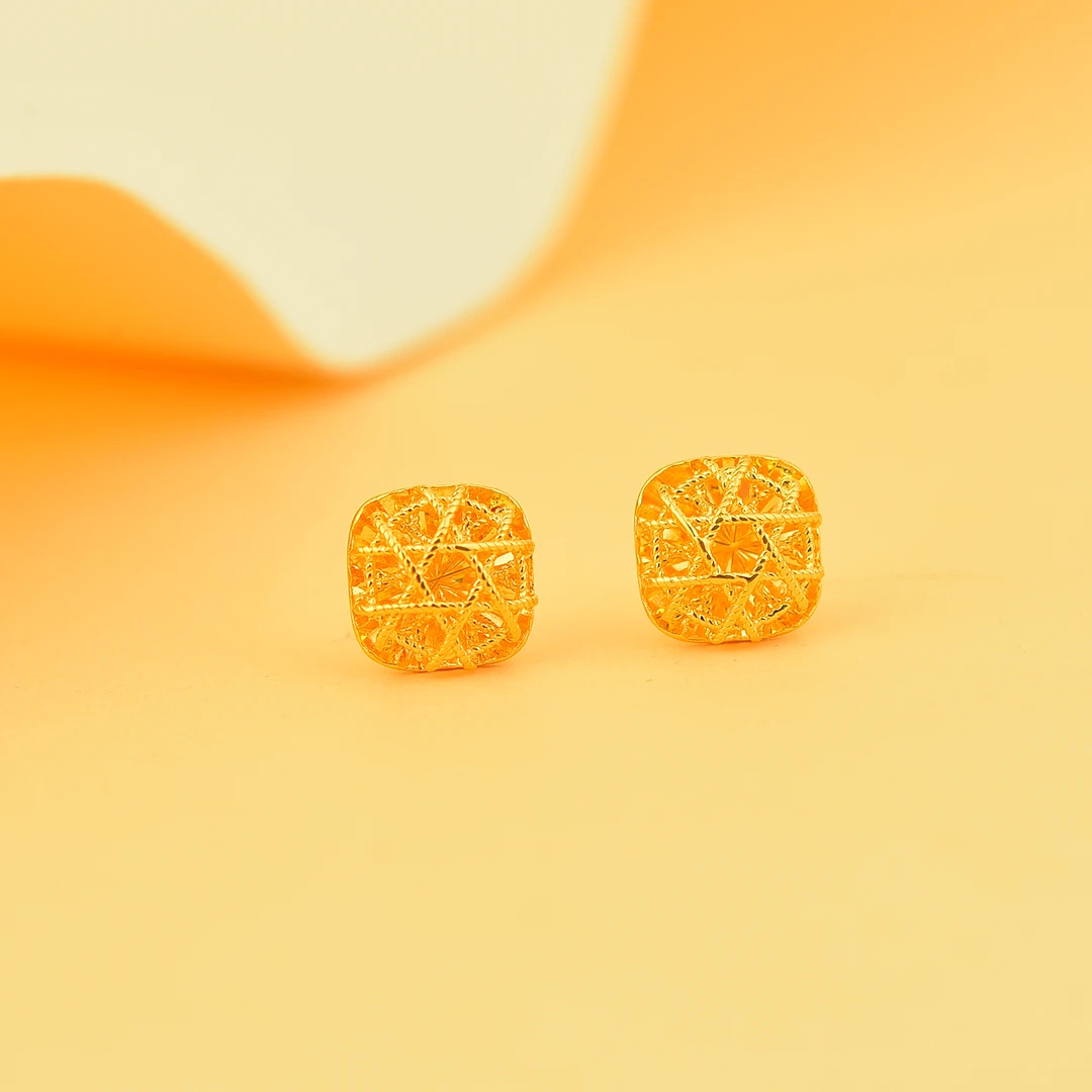 足银耳饰 掐丝方糖耳钉传承工艺时尚不掉色不过敏免摘款