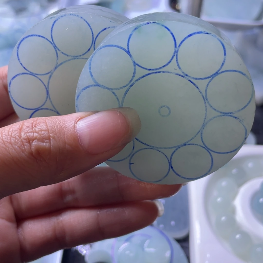 心***为定制翡翠未镶嵌珠子卡12+珠子