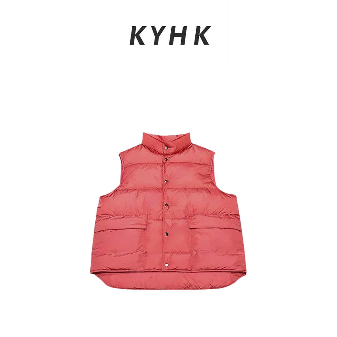 KYHK休闲鹅绒大口袋立领马甲241251