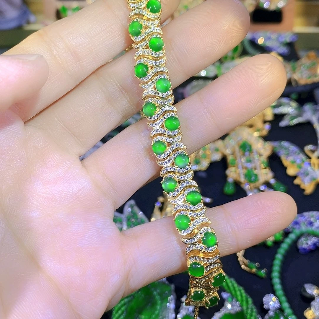 吊坠(不含链)银S925镶嵌翡翠