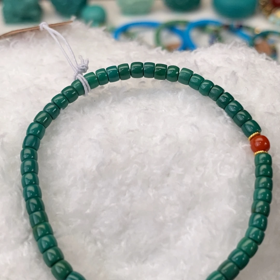 绿松石未镶嵌老型3.8丫角地狱绿