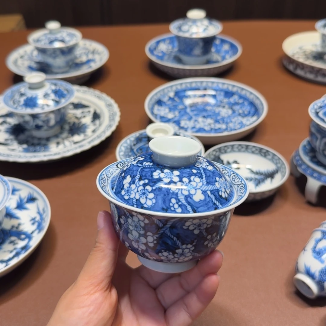 手工手绘茶具盖碗