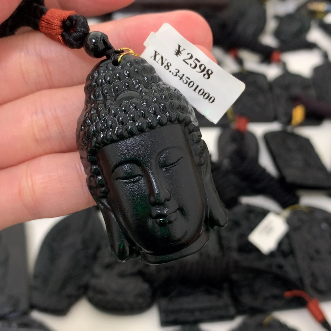 天然缅甸a货钢琴黑挂件